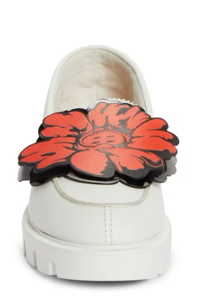 Christian Louboutin X Shun Sudo Button Flower Moc Toe Lug Loafer In White