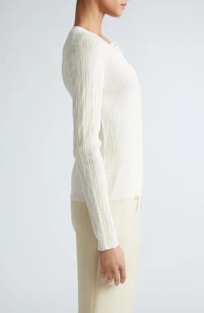 A.l.c . Fisher Rib Cotton Blend Cardigan In White