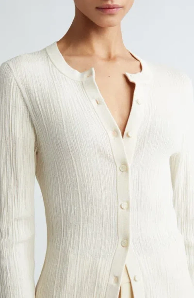 A.l.c . Fisher Rib Cotton Blend Cardigan In White
