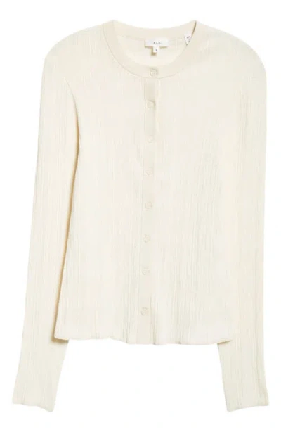 A.l.c . Fisher Rib Cotton Blend Cardigan In White