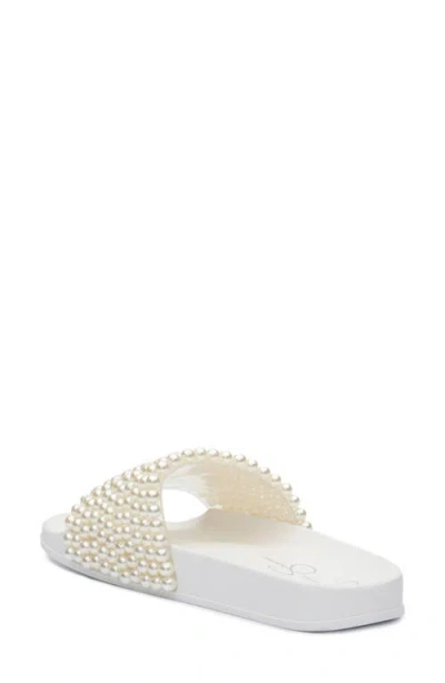 Jessica Simpson Saycie Beaded Slide Sandal In White