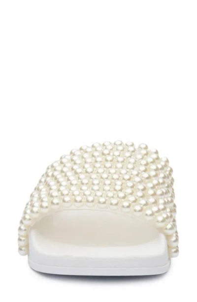 Jessica Simpson Saycie Beaded Slide Sandal In White