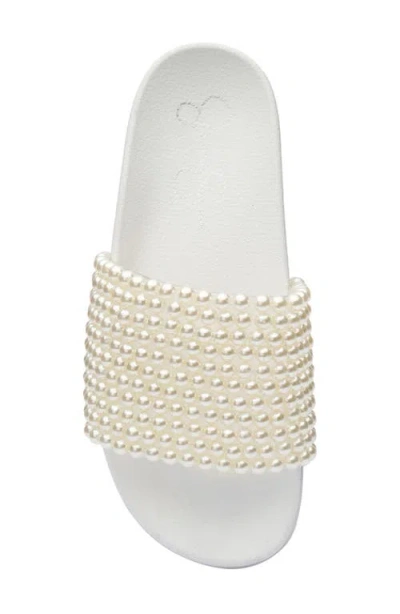 Jessica Simpson Saycie Beaded Slide Sandal In White