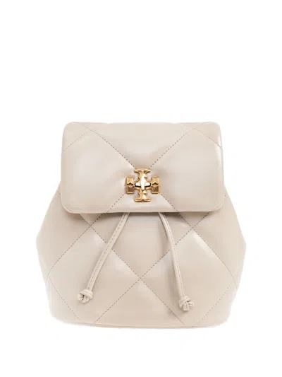 Tory Burch Kira Diamond Small Leather Backpack In Neutral