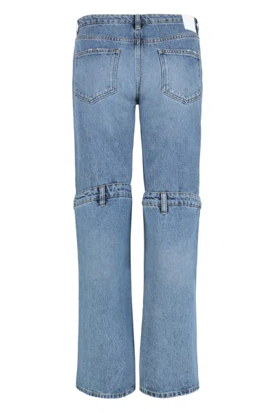 Coperni Straight Cut Denim Trousers Belt Loops Pockets In Blue