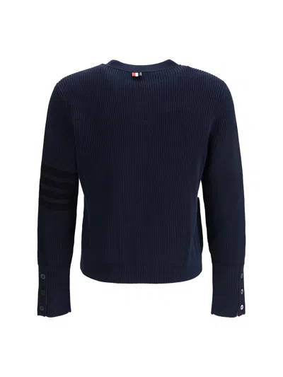 Thom Browne V-neck Cardigan In Blue
