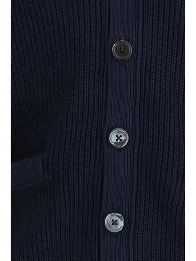 Thom Browne V-neck Cardigan In Blue