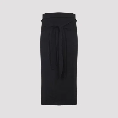 Lemaire Gonna Trompe-l I In Sweater In Black