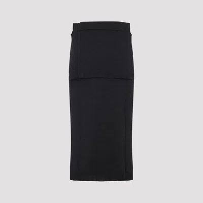 Lemaire Gonna Trompe-l I In Sweater In Black