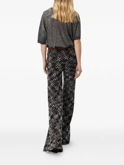 Missoni Crochet-knit Space-dyed Wool-blend Wide-leg Pants In Black