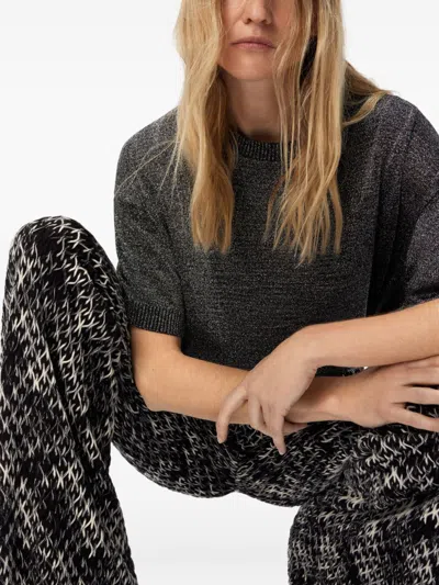 Missoni Crochet-knit Space-dyed Wool-blend Wide-leg Pants In Black