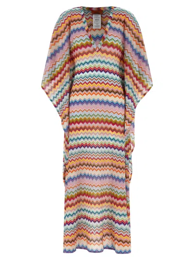Missoni Zigzag Knit Dress Dresses Multicolor In Multi
