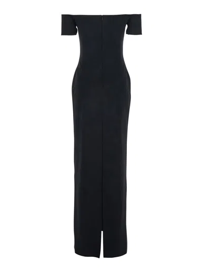 Solace London Nile Off-shoulder Maxi Dress In Black