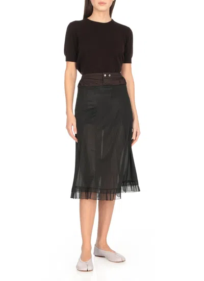 Maison Margiela White Ballet Flats With Tabi Toe And Bow Detail On Front In Leather Woman In Purple