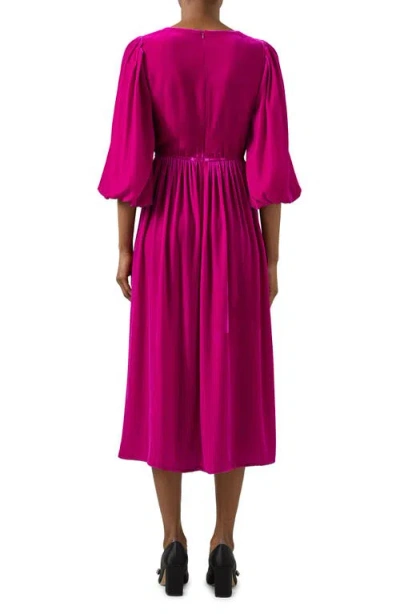 Lk Bennett Callista Shirred Velvet Dress In Purple
