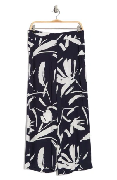 T Tahari Ankle Crop Wide Leg Palazzo Pants In Blue