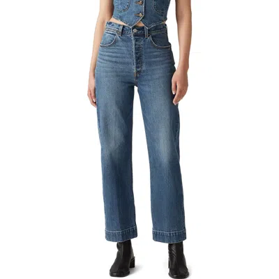 Levi's Ribcage Tailored High Waist Ankle Straight Leg Jeans In Blue