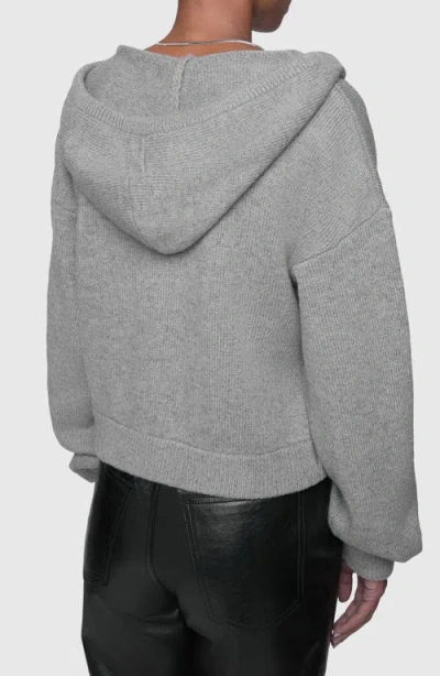 Rebecca Minkoff Quinn Wool Blend Zip Hoodie In Gray