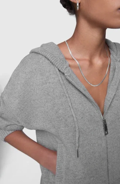 Rebecca Minkoff Quinn Wool Blend Zip Hoodie In Gray