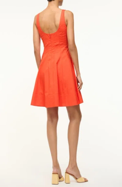 Staud Wells Seamed Stretch Cotton Minidress In Orange