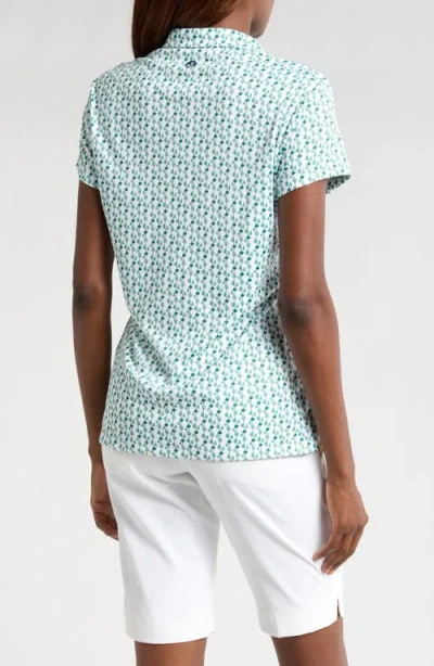 Swannies Tori Print Polo Shirt In Green