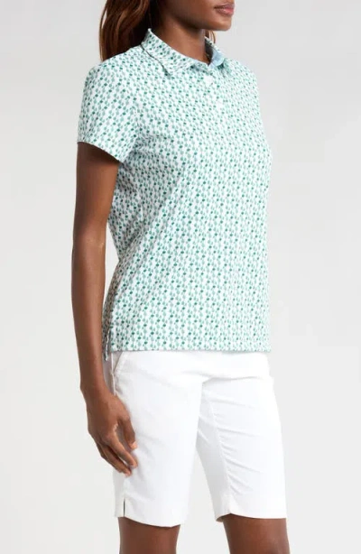 Swannies Tori Print Polo Shirt In Green