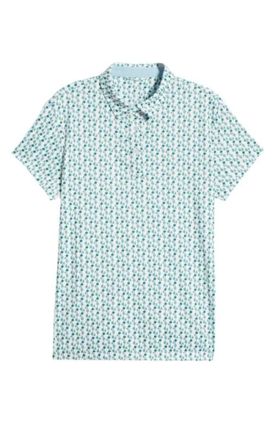 Swannies Tori Print Polo Shirt In Green