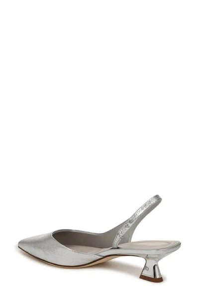 Sarto By Franco Sarto Devin Kitten Heel Slingback Pump In Silver