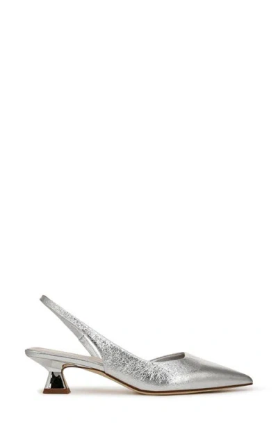 Sarto By Franco Sarto Devin Kitten Heel Slingback Pump In Silver