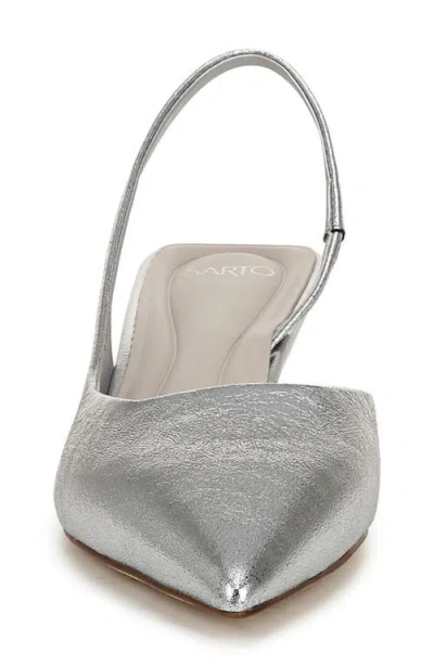 Sarto By Franco Sarto Devin Kitten Heel Slingback Pump In Silver