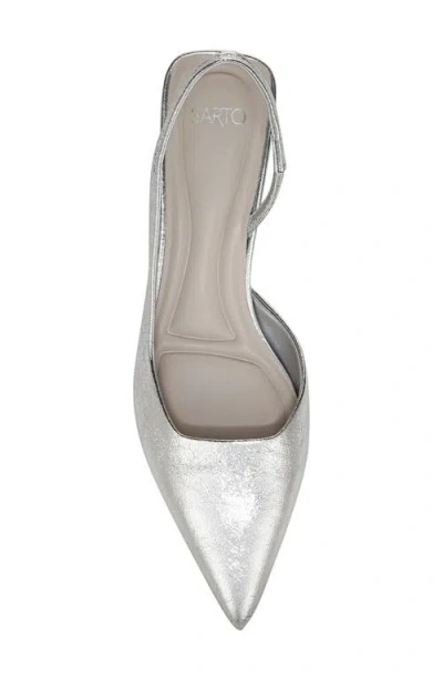 Sarto By Franco Sarto Devin Kitten Heel Slingback Pump In Silver
