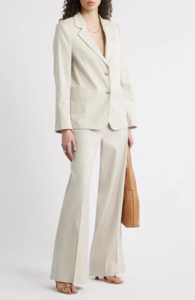 Nordstrom The Lennox Linen Blend Wide Leg Trousers In Brown