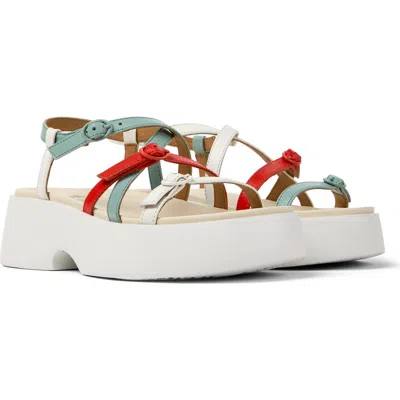 Camper Tasha Ankle Strap Platform Sandal In Multi