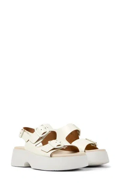 Camper Tasha Platform Sandal In White