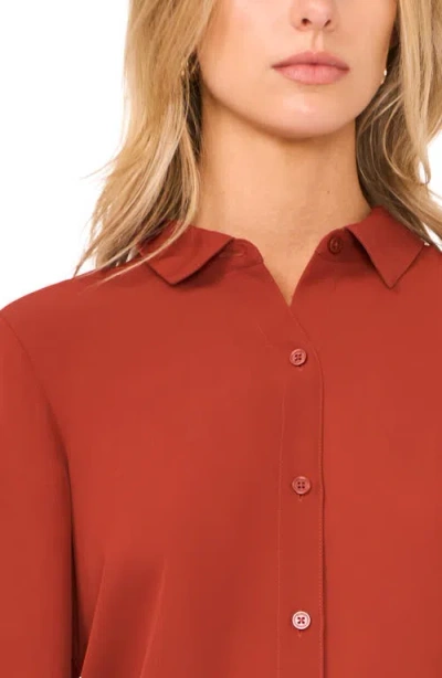 Halogen ® Clean Front Button-up Shirt In Brown