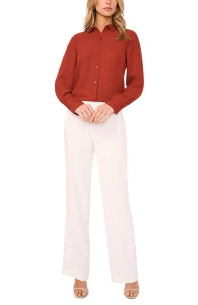 Halogen ® Clean Front Button-up Shirt In Brown