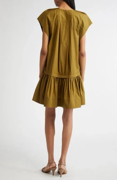 A.l.c . Ember Drop Waist Minidress In Brown