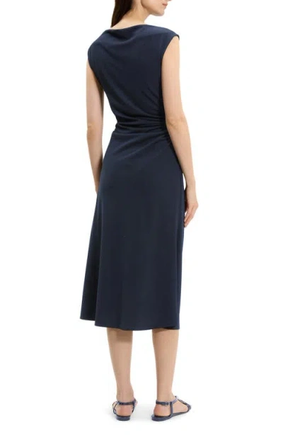 Theory Bateau Neck Knit Dress In Blue