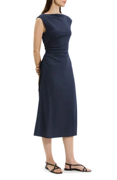 Theory Bateau Neck Knit Dress In Blue