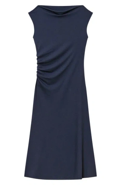 Theory Bateau Neck Knit Dress In Blue