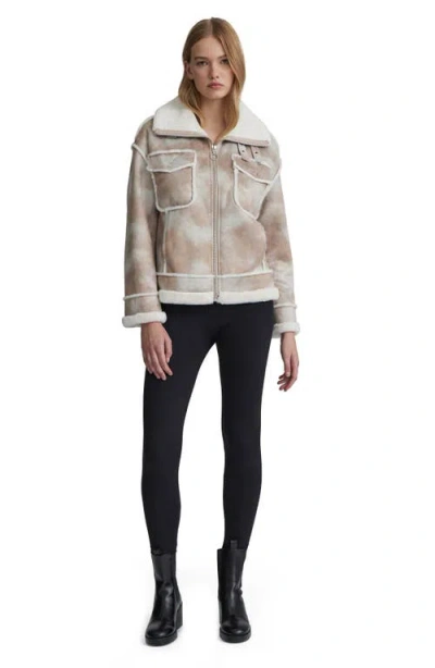 Nvlt Faux Fur Trim Faux Suede Biker Jacket In Neutral