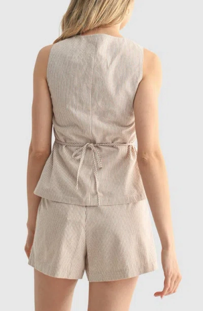 Lush Pleat Miniskort In Neutral