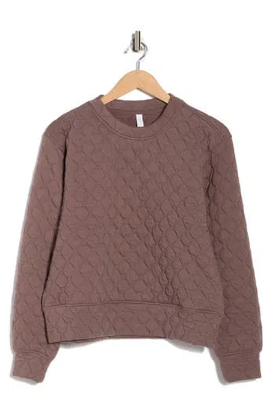 Z By Zella Retreat Quilted Crewneck Sweatshirt In Gray
