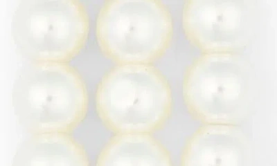 Nordstrom Rack 3-row Faux Pearl Apple Watch® Watchband In Gold