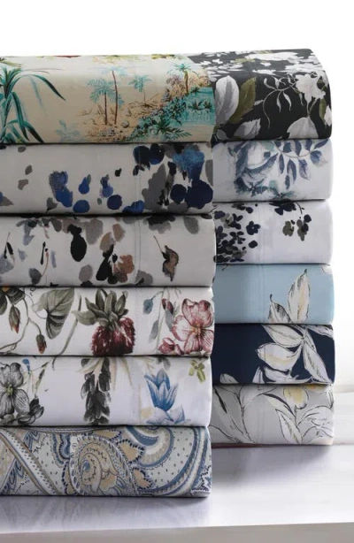 Azores Home Lisbon Printed 300 Count Cotton Sheet Set In Blue