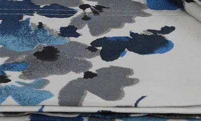 Azores Home Lisbon Printed 300 Count Cotton Sheet Set In Blue