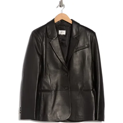 Frame The Femme Leather Blazer In Black