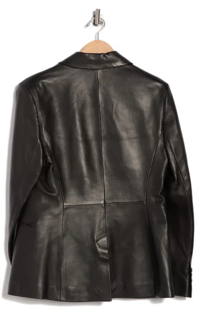 Frame The Femme Leather Blazer In Black