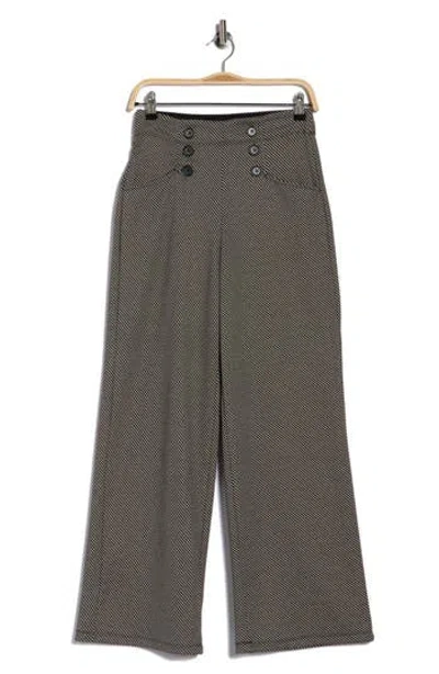 Max Studio Sailor High Waist Wide Leg Pants In Gray