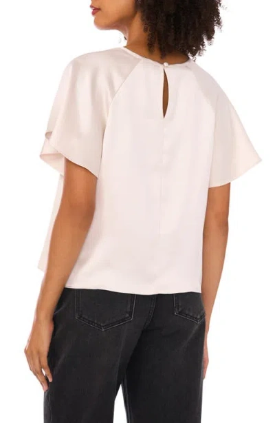 1.state Raglan Short Sleeve Satin Top In Neutral